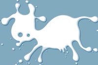 Grafik von Milch in Form einer Kuh.