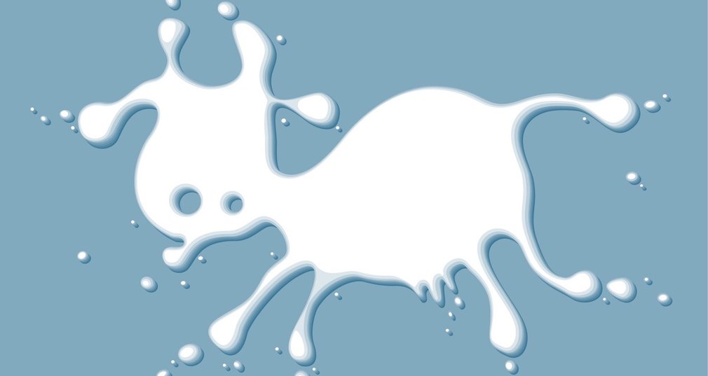 Grafik von Milch in Form einer Kuh.